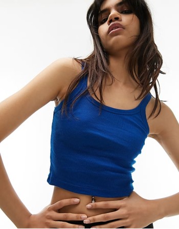 rib vest in blue