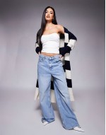 ruched front bandeau top in white