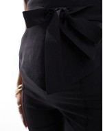 exclusive bengaline bandeau crop top co-ord in black
