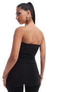 exclusive bengaline bandeau crop top co-ord in black