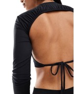 long sve open back active top