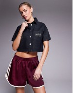 relaxed denim varsity shirt in raw denim