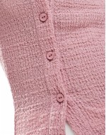 asymmetric textured waistcoat in pink