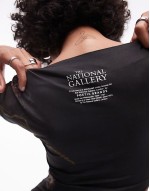 graphic license national gallery Jacob van Walscapelle cap sve top in black