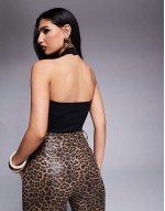 halterneck body in black
