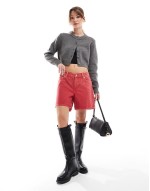 denim shorts in red
