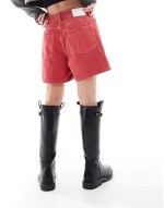 denim shorts in red