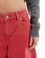 denim shorts in red