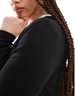 tie front maxi cardigan in black