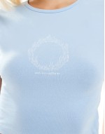 star sign cropped baby tee in light blue